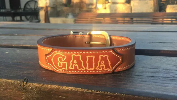Collier en cuir personnalisé GAIA